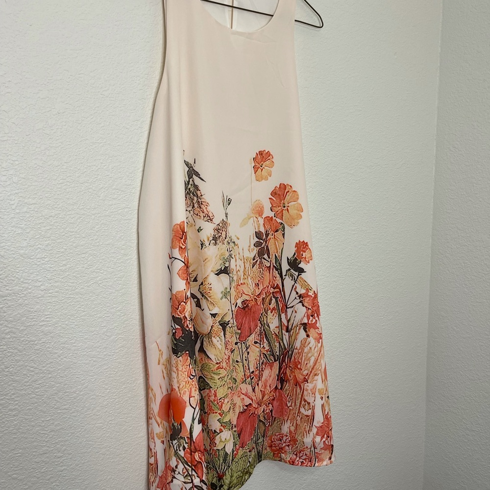 Floral chiffon trapeze dress
